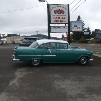 Hot Rod Cafe - a classic car parked in a parking lot - American Near Me - Myrtle Creek, Oregon Hot Rod Cafe - a classic car parked in a parking lot - American Near Me - Myrtle Creek, Oregon