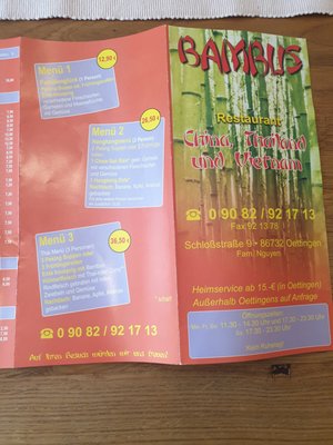 Menu photo 1 China Restaurant Bambus Oettingen in Bayern, BY Menu photo 1 China Restaurant Bambus Oettingen in Bayern, BY