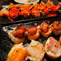 City Market Sushi - Panko Scallop (top) & Ultimate Rainbow (bottom)