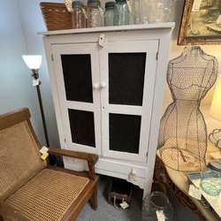 Marietta Antique Mall - Antique pie safe painted white. $145
