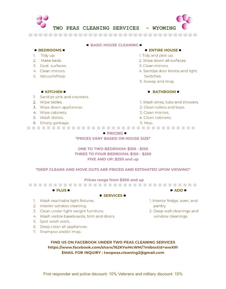 Two Peas Cleaning Services - veterans service organization in Cheyenne, WY