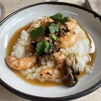 Manuela - Shrimp and rice grits (without the bacon) - New American Near Me - Los Angeles, California