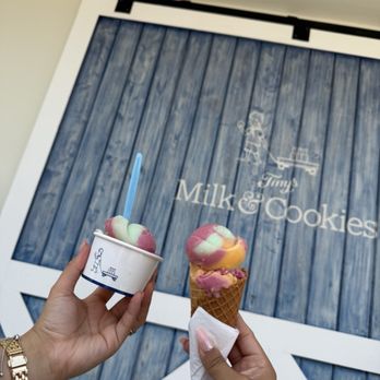 Tiny's Milk & Cookies - Summer sherbert cone and Tiny scoop - Coffee & Tea Near Me - Houston, Texas