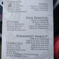 Anh's Hairstylists - Affordable service menu