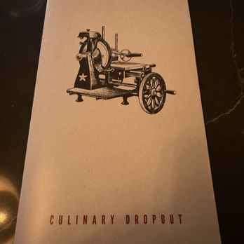 Culinary Dropout - Menu cover - New American Near Me - Orange, California