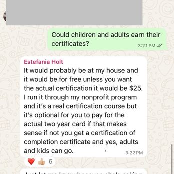 HeartFelt CPR - Message confirming that my husband, son, and I would be able to attend and receive CPR certification. - First Aid Classes Near Me - Coral Springs, Florida HeartFelt CPR - Message confirming that my husband, son, and I would be able to attend and receive CPR certification. - First Aid Classes Near Me - Coral Springs, Florida