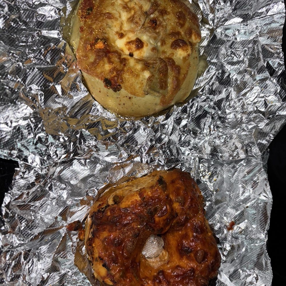 Spinach artichoke and red pepper feta bagels