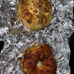 Spinach artichoke and red pepper feta bagels