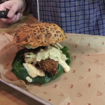Bareburger - Pickle fried chicken sandwich - Burgers Near Me - Stamford, Connecticut