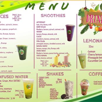 Dr Juice - the menu for the drink menu - Juice Bars & Smoothies Near Me - Anthony, New Mexico