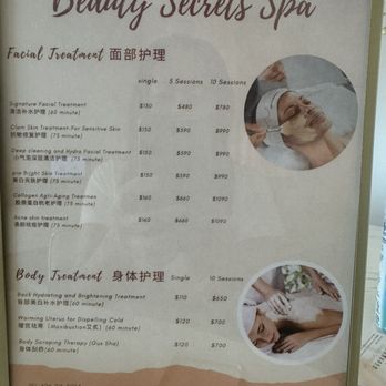 Beauty Secrets Spa - Page 2/2 spa menu - Skin Care Near Me - Arcadia, California