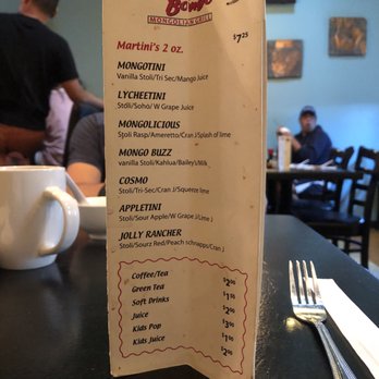 Mongo Bongo - Alcohol menu - Mongolian Near Me - New Westminster, British Columbia