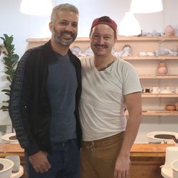 Clayat School Of Pottery - Me and my man for our anniversary celebration at Clayat in Clairemont