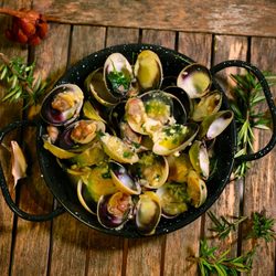 Alegrias Spanish Tapas - Clams in a wine reduction