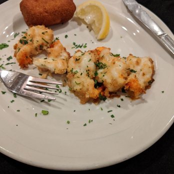 Gargiulo's - Shrimp with fancy name the waiter couldn't pronounce. Was baked shrimp with a little breadcrumb and inedible potato croquette - Italian Near Me - Brooklyn, New York Gargiulo's - Shrimp with fancy name the waiter couldn't pronounce. Was baked shrimp with a little breadcrumb and inedible potato croquette - Italian Near Me - Brooklyn, New York