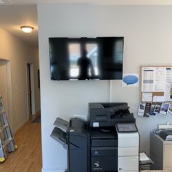 Display Your Way - Office tv installation with on wall wire concealing - completed in Niagara on the lake