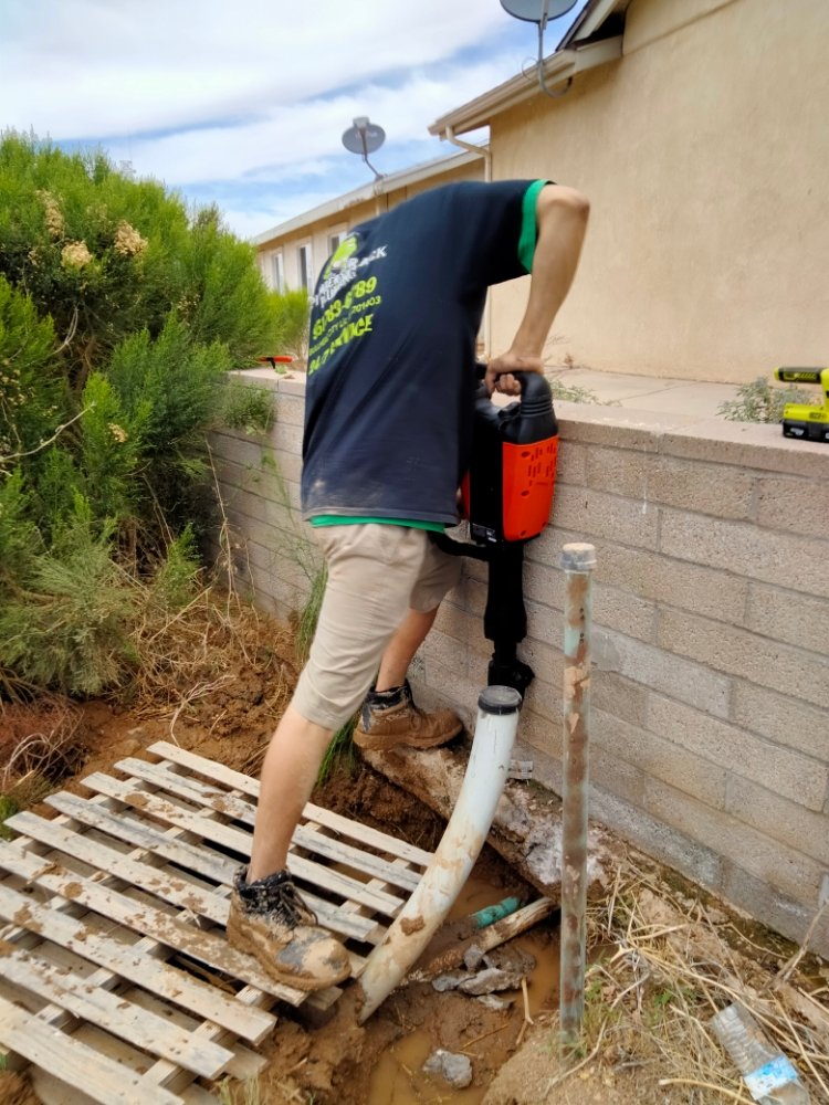 Slide of plumbers crack plumbing