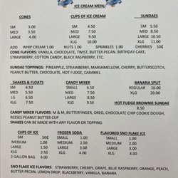 Wood’s Dairette - This is the menu and prices for 2026.