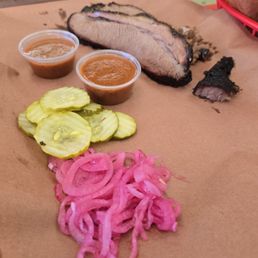 1/2 lb Brisket with a bonus burnt end! Again, dipping sauce is good! 1/2 lb Brisket with a bonus burnt end! Again, dipping sauce is good!