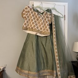 Sari Sapne - Bridesmaid lengha in sage green