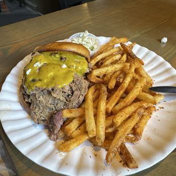 Local Cue - Pork sandwich with fries - Barbeque Near Me - Greenville, South Carolina Local Cue - Pork sandwich with fries - Barbeque Near Me - Greenville, South Carolina