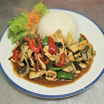 Thailicious - a plate of food with rice and vegetables - Thai Near Me - North Charleston, South Carolina