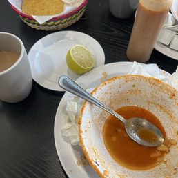 This is what was left of a plate of Kids Menudo This is what was left of a plate of Kids Menudo