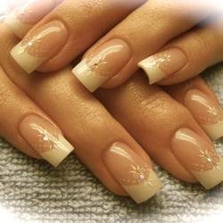 X-ite Nails - Glitzer French white mit Stamping