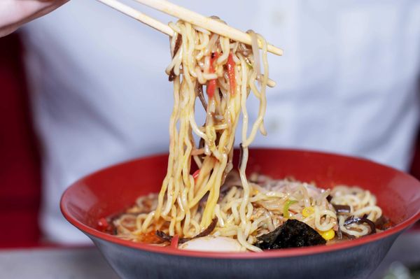 Lifting Noodles Ramen by null