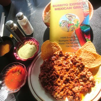 Burrito Express Mexican Grill - Chorizo n Cheese Melt Delicious - Mexican Near Me - Southgate, Michigan
