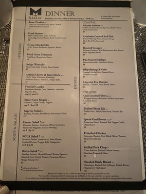 Menu photo 2 M Bistro New Orleans, LA Menu photo 2 M Bistro New Orleans, LA