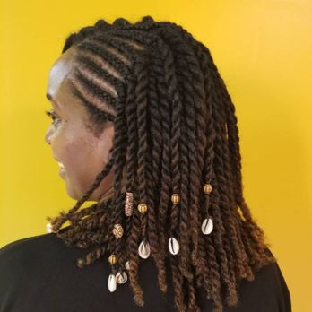 Bushe & Beautiful - 2 strand twist blowdried simple braids - Hair Stylists Near Me - Fairmount Heights, Maryland