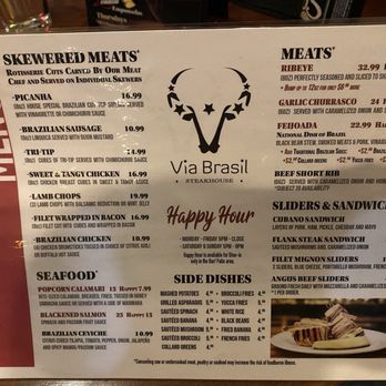 Via Brasil Steakhouse - Menu - Brazilian Near Me - Las Vegas, Nevada