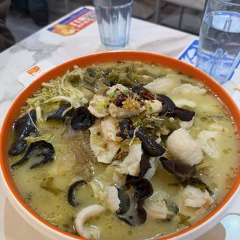 Wei's Fish - Old Pot Sauerkraut Fish Soup (large size with snakehead fish) / 老坛酸菜 鱼 黑鱼大份 - Szechuan Near Me - Cupertino, California Wei's Fish - Old Pot Sauerkraut Fish Soup (large size with snakehead fish) / 老坛酸菜 鱼 黑鱼大份 - Szechuan Near Me - Cupertino, California