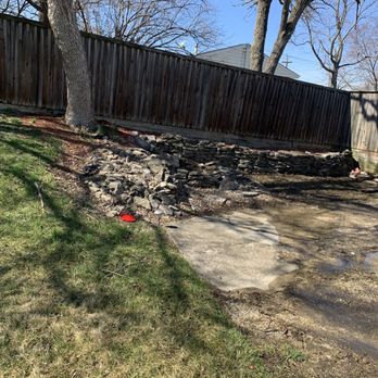 LawnScapes - This is the area that would cost over 7k to landscape and rebuild the wall. - Landscaping Near Me - Cincinnati, Ohio