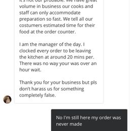 Manager called me a lair while I was still waiting for them to fix their mistake. Manager called me a lair while I was still waiting for them to fix their mistake.