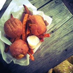 Fire & Soul - Fried advocado + sweet potato fries.