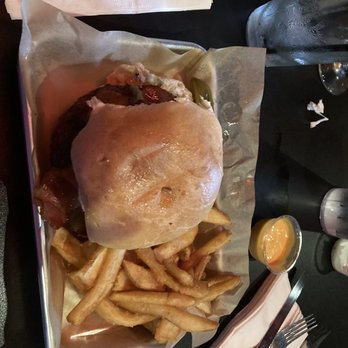 Bourbon & Burger - The Hollapoppa burger. Jalapeño poppers inside. - Burgers Near Me - Batavia, New York