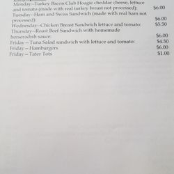 Gracie Mae's - Daily Sandwich Specials Menu