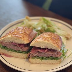 Corner Bakery Cafe - Roast beef and bleu sandwich