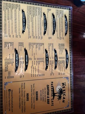 Menu photo 1 The Mexican Paradise Cafe Antioch, IL