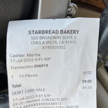 Starbread Bakery - 4:41pm, didn't get my order until 5:05pm. - Bakeries Near Me - Chula Vista, California Starbread Bakery - 4:41pm, didn't get my order until 5:05pm. - Bakeries Near Me - Chula Vista, California
