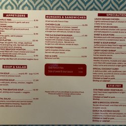 The Old Elevator - Menu back