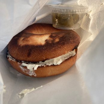 Chuck's Donuts - I asked for a warm bagel they gave me this piece of coal. - Donuts Near Me - Belmont, California