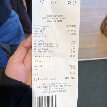Black Bear Diner - 3 entrees, but shared between 4, still with leftovers to take home. - Diners Near Me - Colma, California