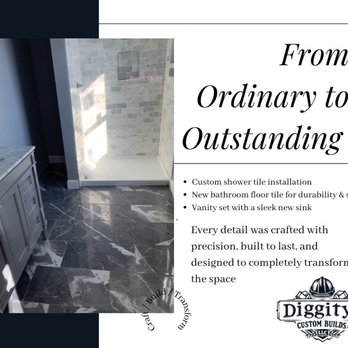 Diggity’s Custom Builds - Craft * Build * Transform Ready to upgrade your bathroom next? Message us to start your transformation. #BathroomRemodel #TileWork #H - General Contractors Near Me - New Milford, Connecticut Diggity’s Custom Builds - Craft * Build * Transform Ready to upgrade your bathroom next? Message us to start your transformation. #BathroomRemodel #TileWork #H - General Contractors Near Me - New Milford, Connecticut