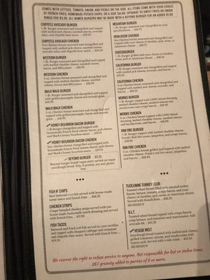 Menu photo 3 Iron Door Saloon Groveland, CA