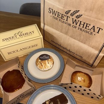 Sweet Wheat - Caramelized apple tartlet, pear tartlet, lemon meringue tartlet, and hazelnut crunch opera - Bakeries Near Me - Culver City, California Sweet Wheat - Caramelized apple tartlet, pear tartlet, lemon meringue tartlet, and hazelnut crunch opera - Bakeries Near Me - Culver City, California