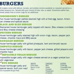 Touchdown’s Sports Bar & Grill - Menu 11/2025