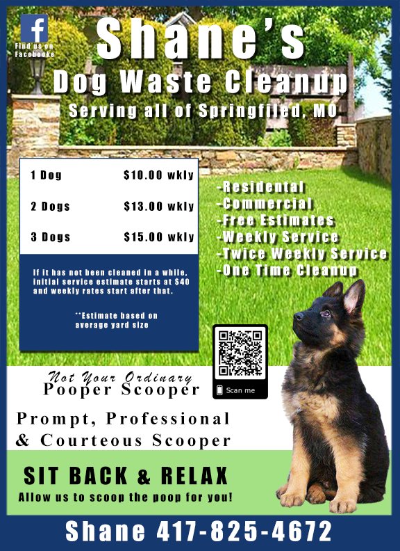 SHANE’S DOG WASTE CLEANUP SERVICE Springfield, Missouri Pet Waste